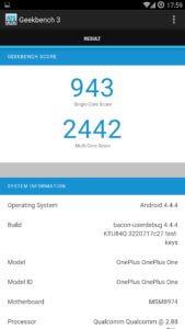 GeekBench 3 Ergebnis