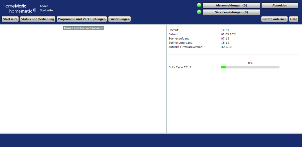 HomeMatic CCU - Startseite