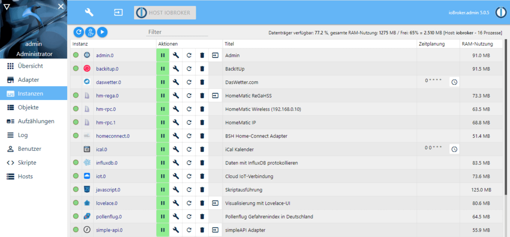 ioBroker - Instanzen