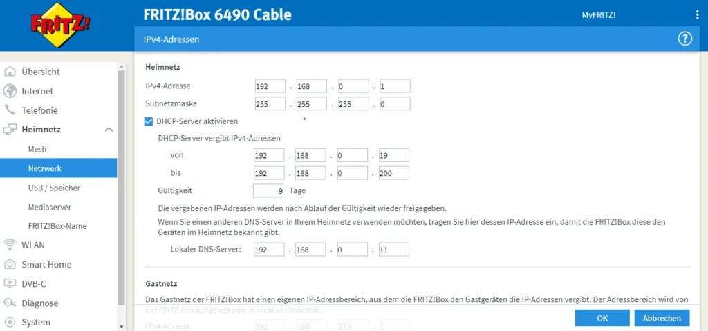 DNS-Server Einstellungen