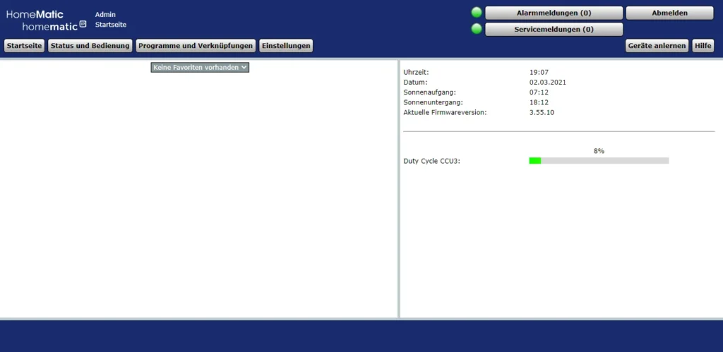 HomeMatic CCU - Startseite