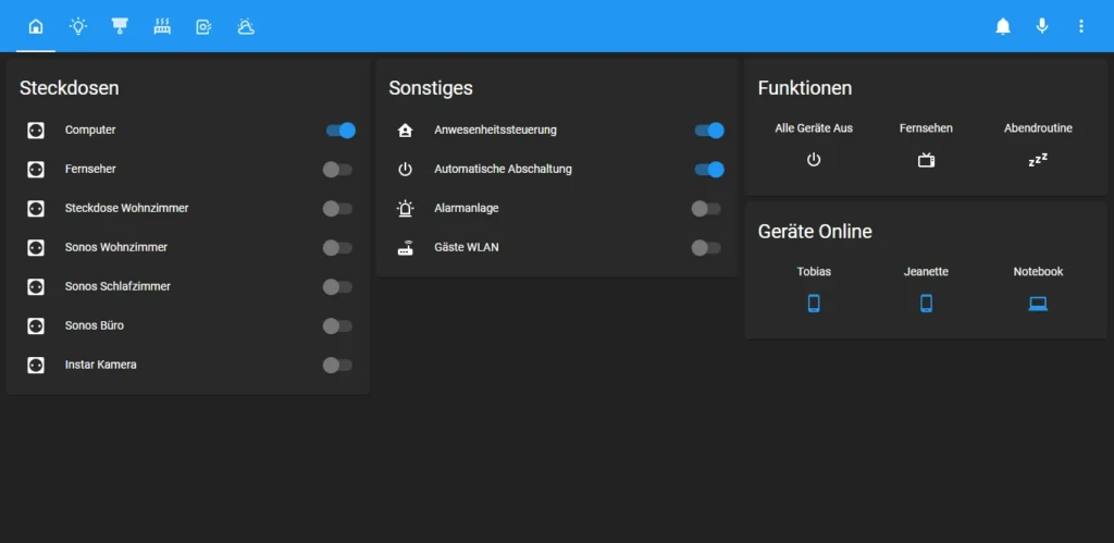 Lovelace UI - Seite 1 - Startseite