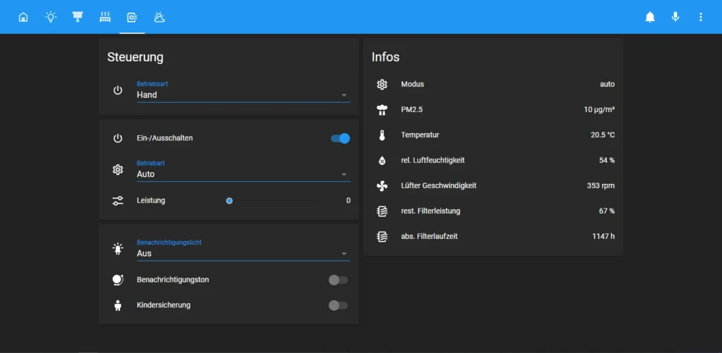 Lovelace UI - Seite 5 - Luftreiniger