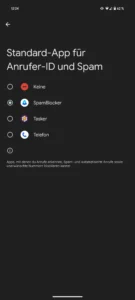 Standard-App für Anrufer-ID und Spam