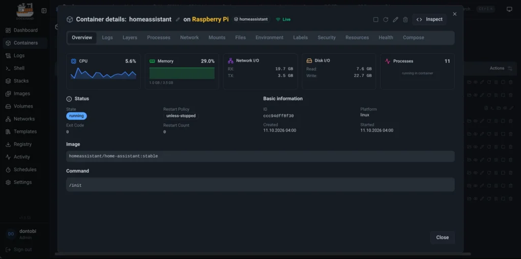 Dockhand - Container Details
